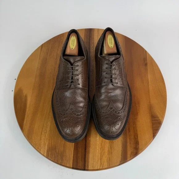 Mens Antonio Maurizi Brown Leather Wingtip Brogue Dress Shoes Size 42 US 9 D GUC
